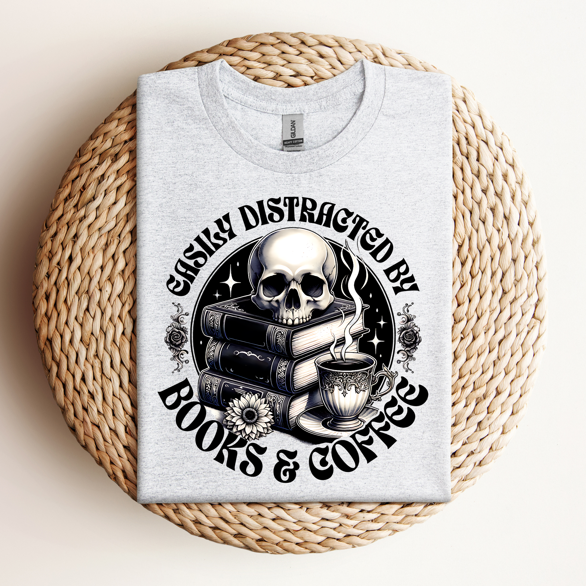 Easily Distracted by Books & Coffee Tee