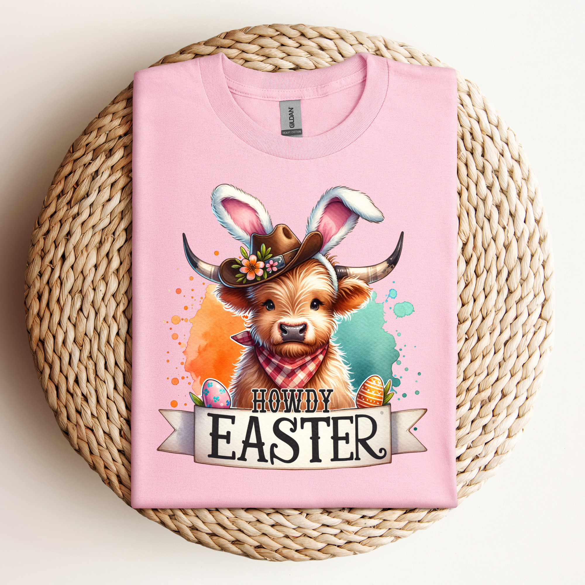 Howdy Easter Highland Cow Tee