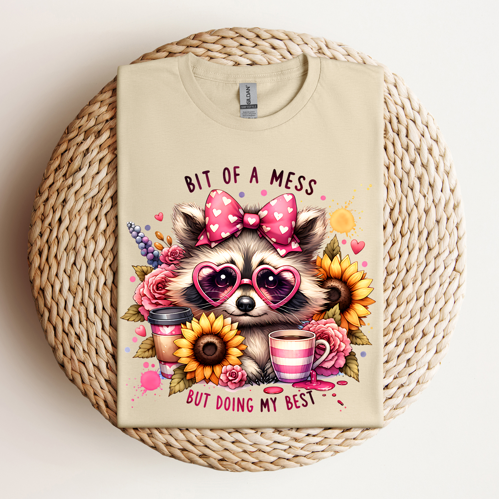 Bit of a Mess Raccoon Tee