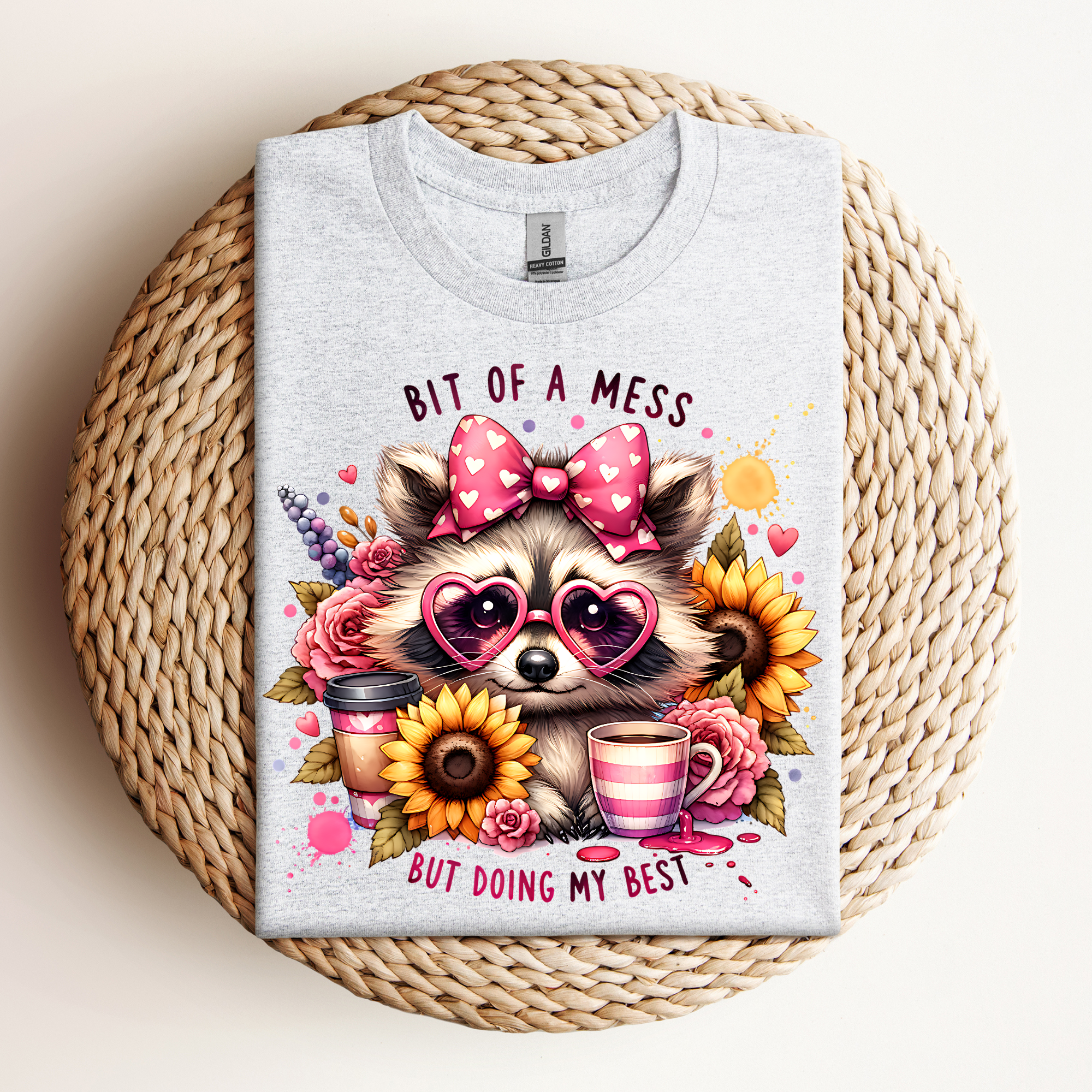 Bit of a Mess Raccoon Tee