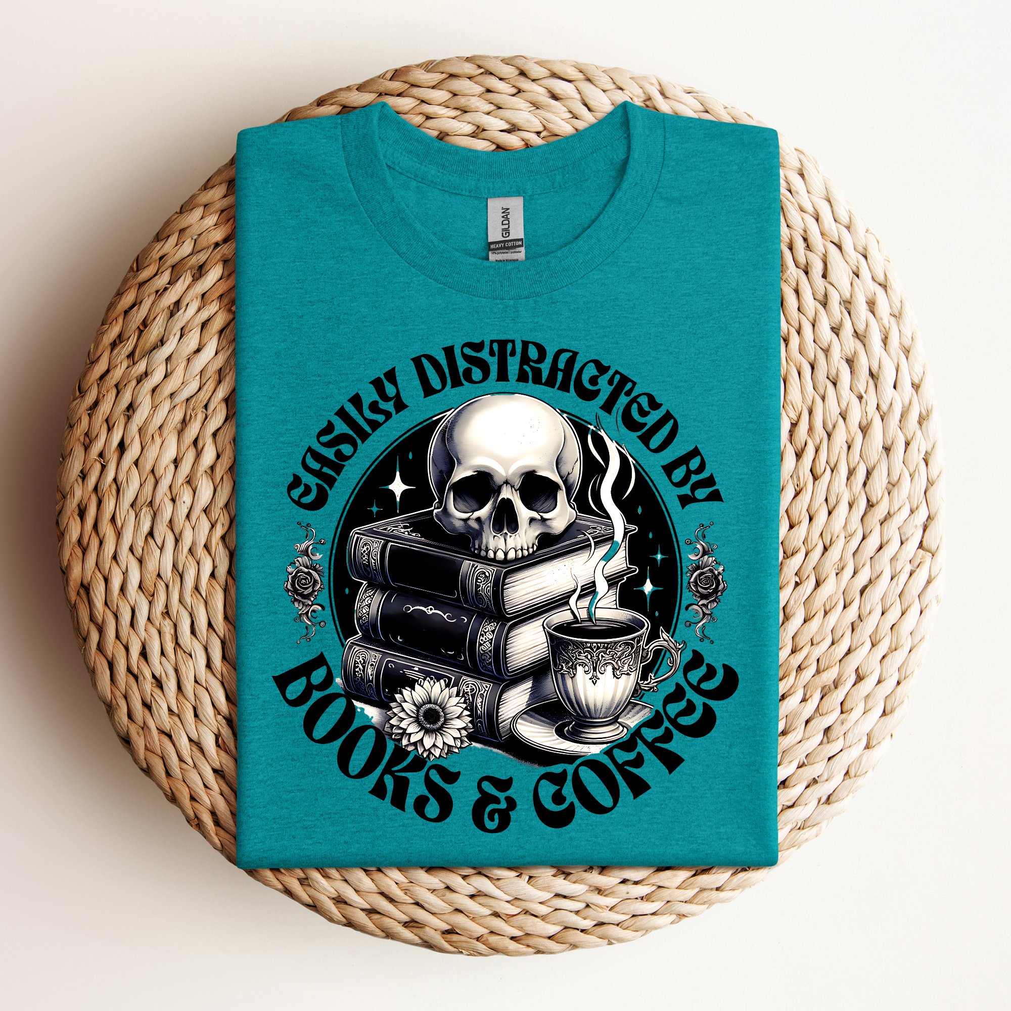 Easily Distracted by Books & Coffee Tee